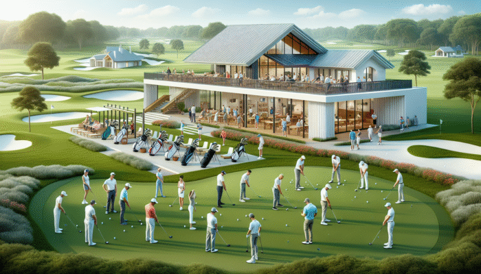 A vibrant golf academy at Durban Country Club providing personalized instruction to golfers of all levels.