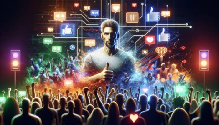 A vibrant Twitch stream featuring a streamer actively engaging with a diverse audience, fostering community through interactive comments and cheers.