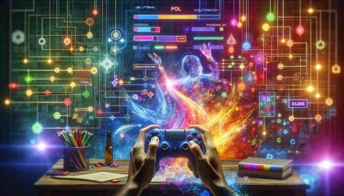 A gaming stream featuring a streamer utilizing a live poll to engage viewers, fostering community involvement.