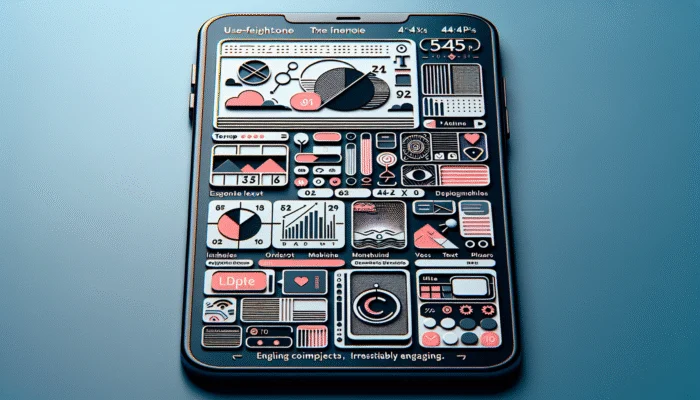 Smartphone screen showcasing large, easy-to-tap 44x44 pixel buttons, enhancing usability.