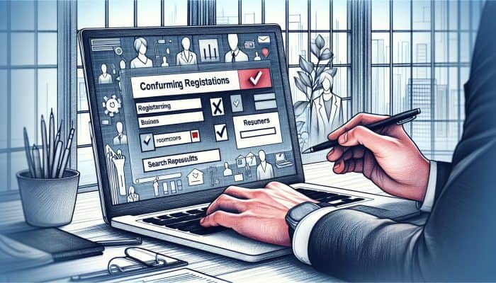 How to Avoid Scams as a Debt Consolidation Beginner: Essential Tips | DCL Person using laptop to verify company registration with FCA logo and search results on screen.