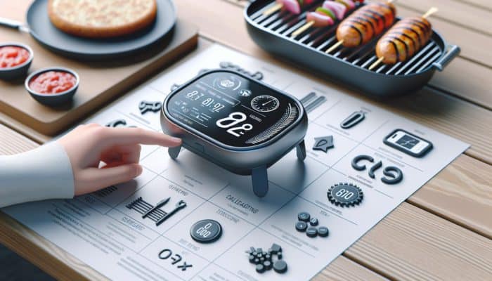 A grill timer designed for ease of use, featuring a large display and intuitive buttons for effortless setup.