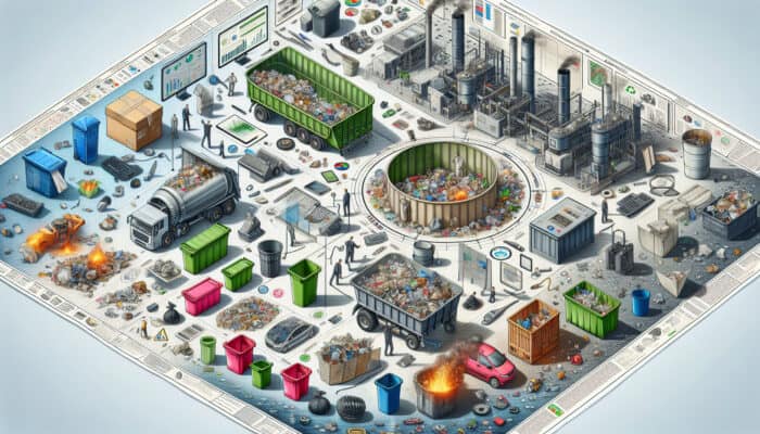 Various UK waste types sorted and disposed via recycling, incineration, and landfill.