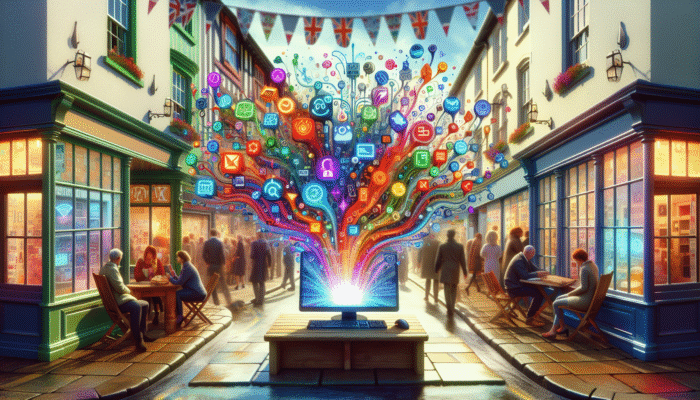 A vibrant blog on a computer screen attracting local customers to a small business in Royal Wootton Bassett.